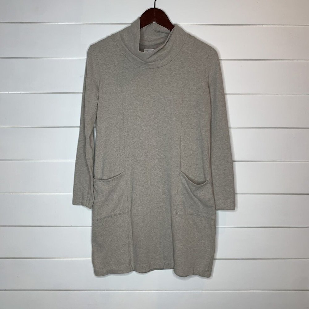 Pure Jill XS Tunic Sweater Beige Soft Touch Cotton Pockets Cowl Neck Top J Jill